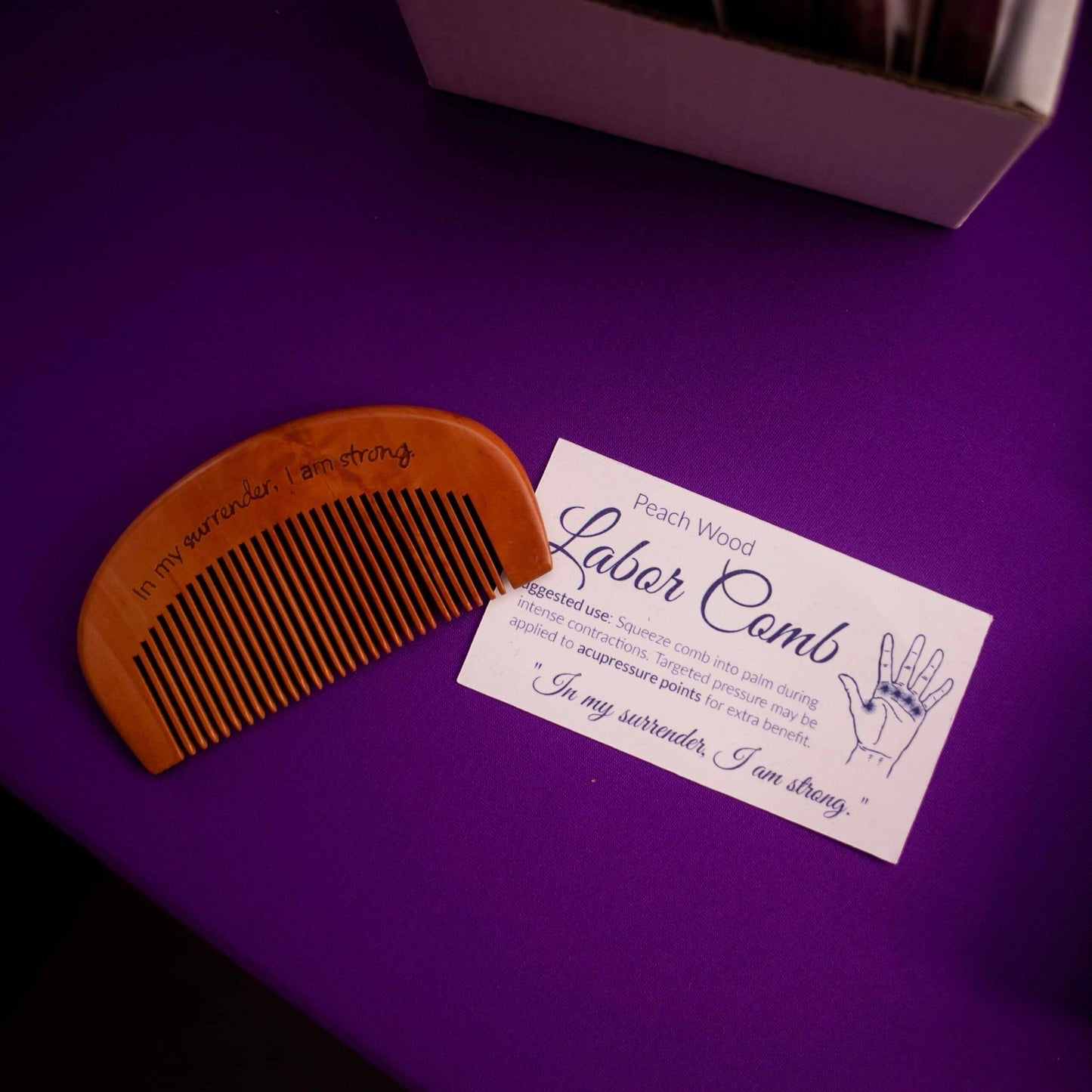 Engraved Labor Comb for Pain Management
