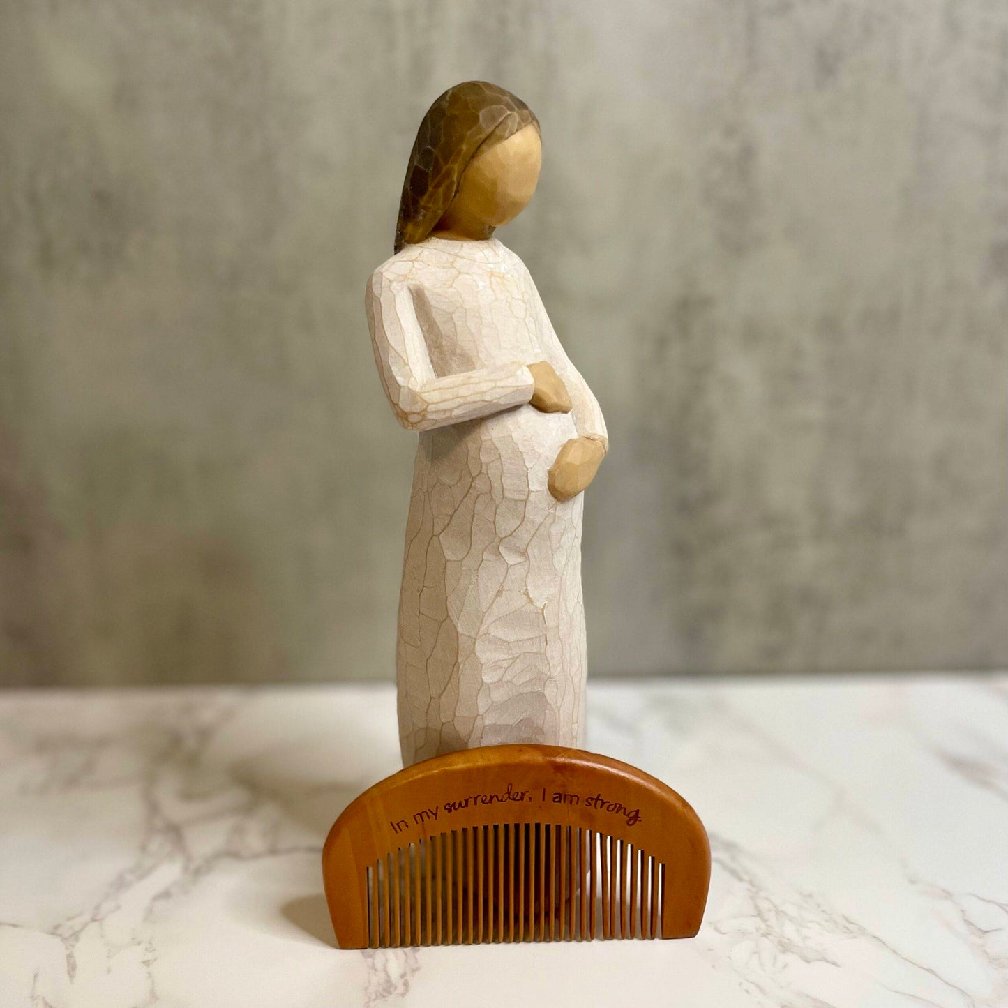 Engraved Labor Comb for Pain Management