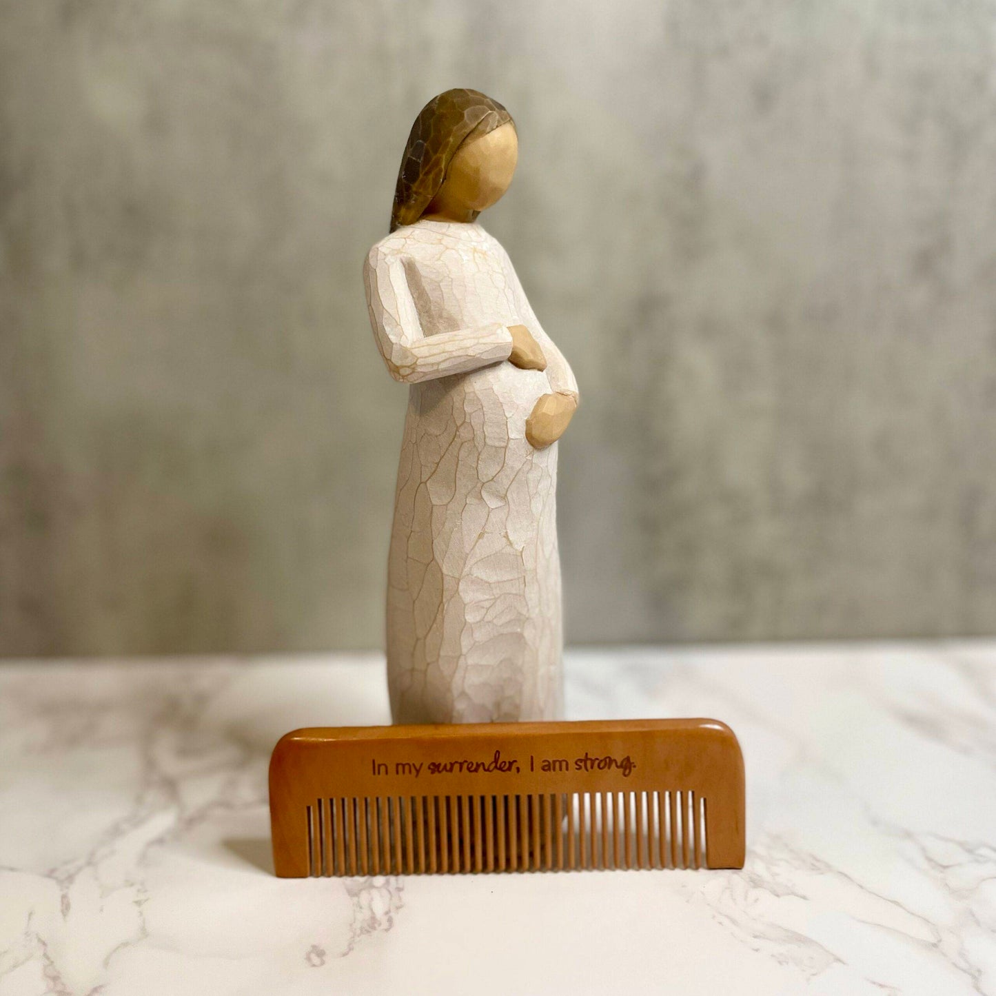 Engraved Labor Comb for Pain Management