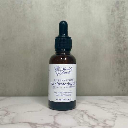 Organic Postpartum Hair Restoring Serum | Argan, Castor, & Rosemary