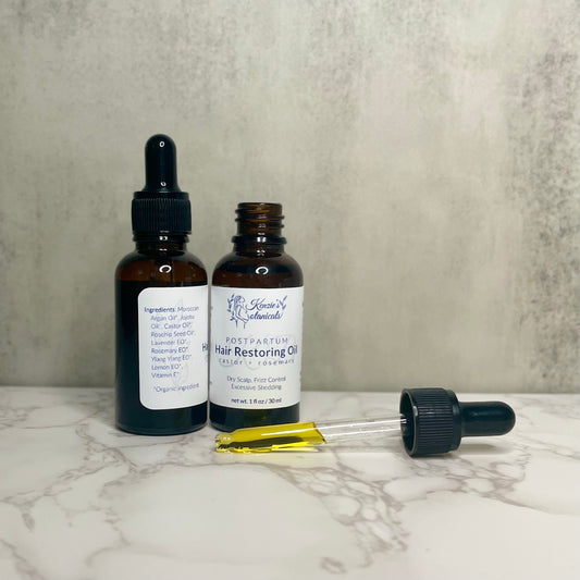 Organic Postpartum Hair Restoring Serum | Argan, Castor, & Rosemary